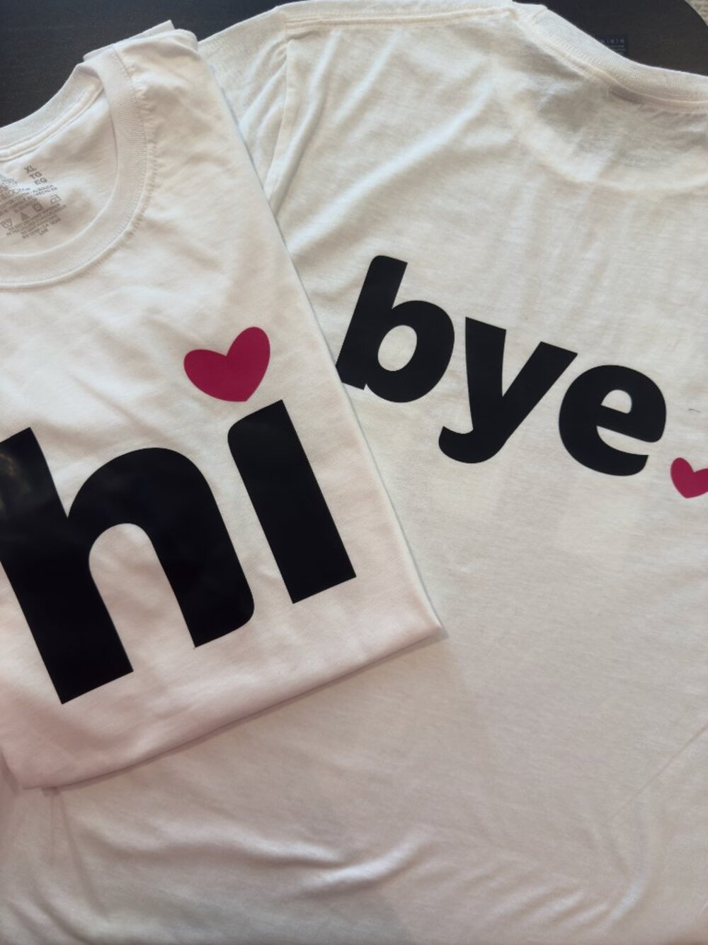 Say Hi & Bye on the same shirt - size XL Gildan soft style - ships next day!